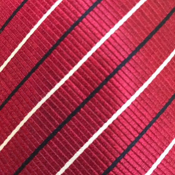 Yves Saint Laurent Maroon Striped Tie - Picture 3 of 3